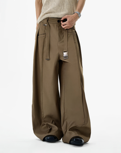 ♂♀Buckle Strap Wide Slacks