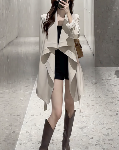 ♀Wave Big Collar Coat