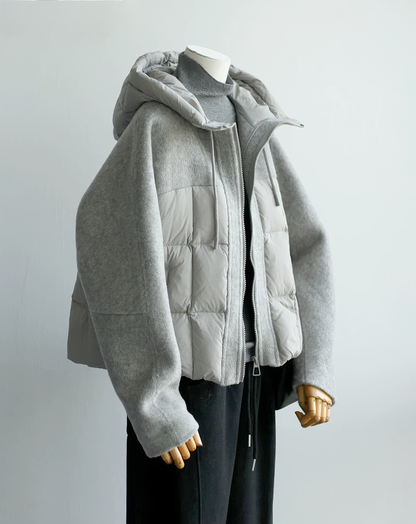 ♀Mixed Media Down Jacket