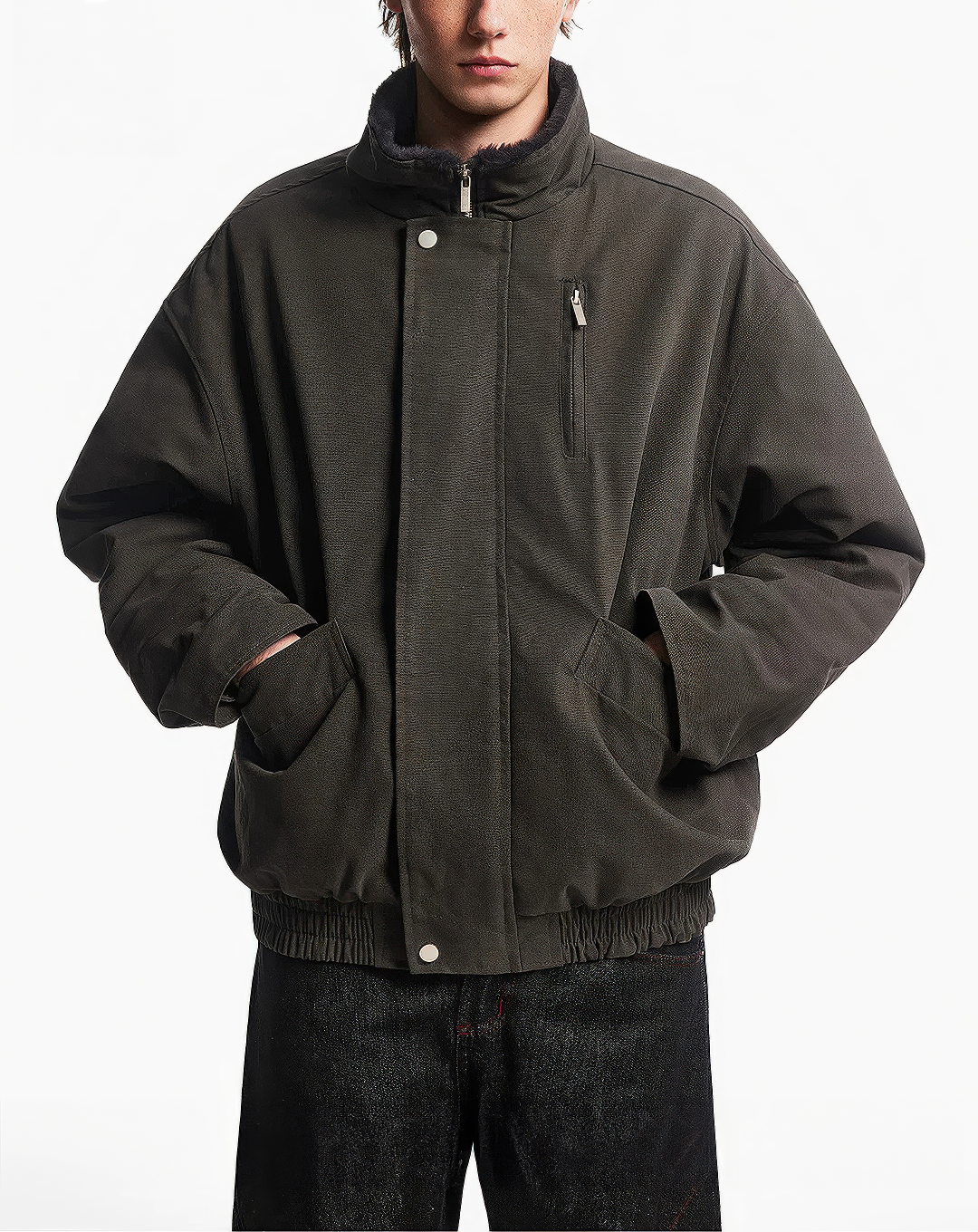 ♂♀Stand Collar Boa Jacket