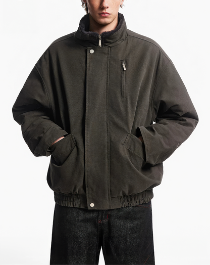 ♂♀Stand Collar Boa Jacket
