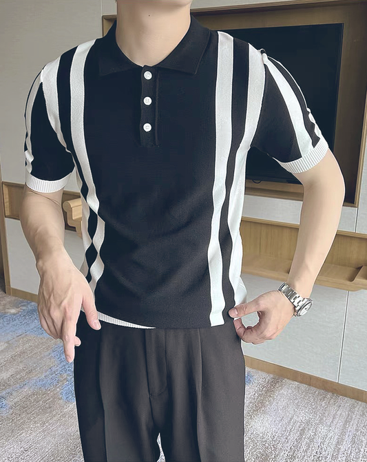 ♂Line Design Monotone Polo Shirt