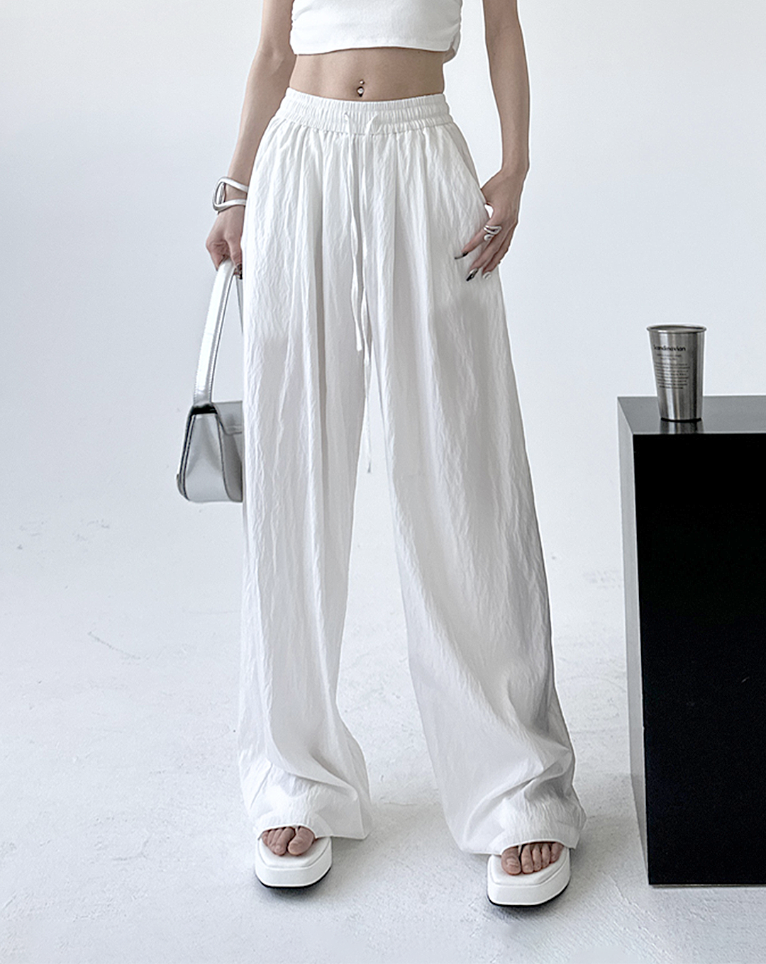 ♀Washer Loose Drawstring Pants