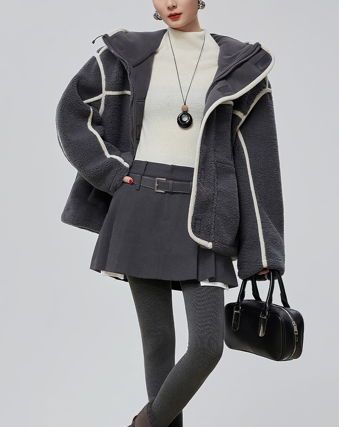 ♀Fluffy Fleece Blouson – SOSOS design