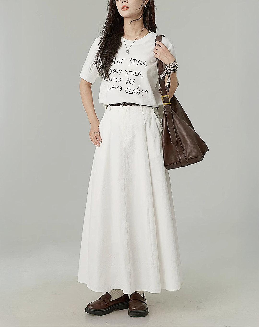♀Soft Flare Long Skirt