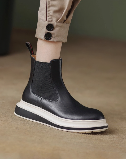 ♀本革／Bold Sole Chelsea Boots