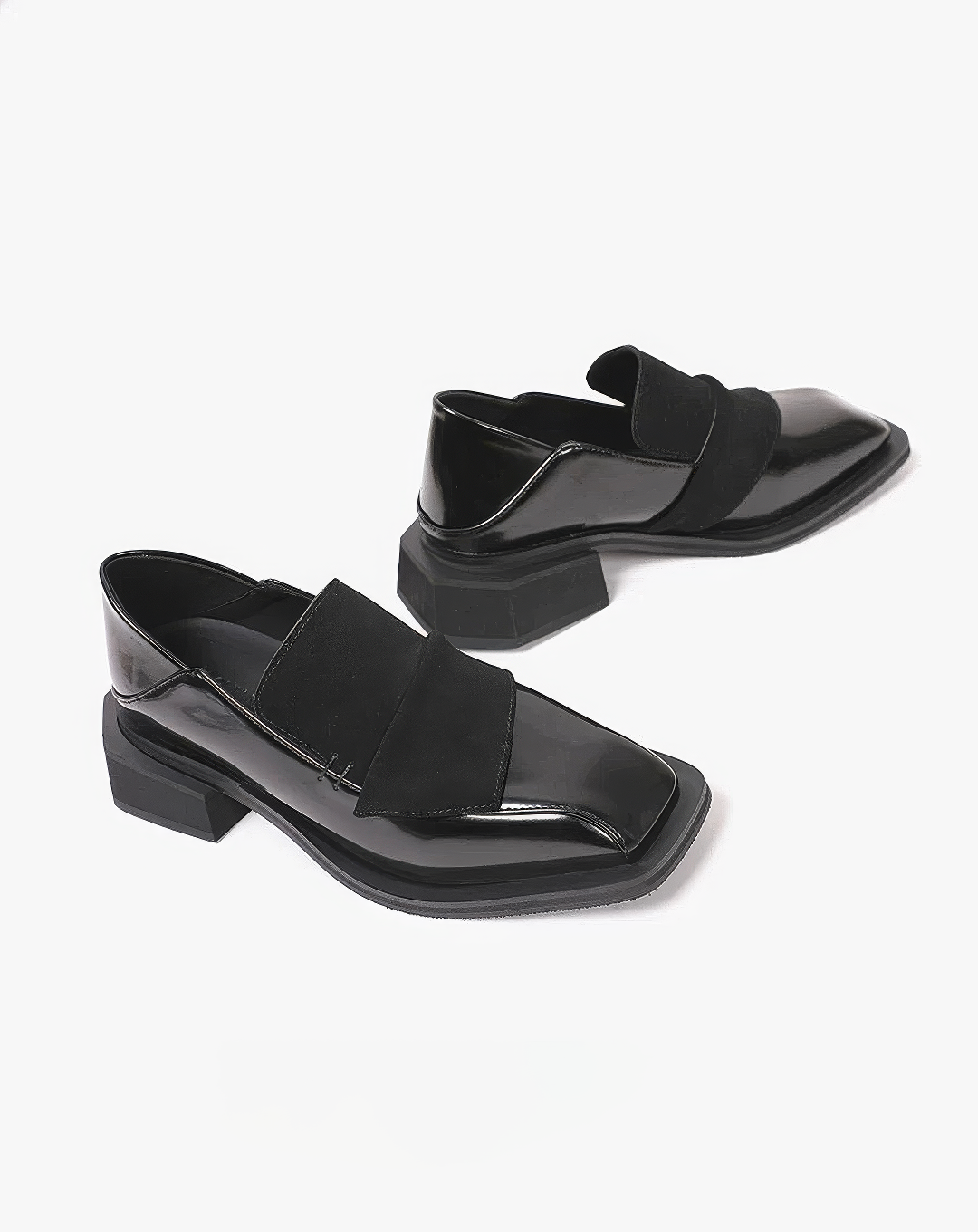 ♀Square Toe Mixed Loafers