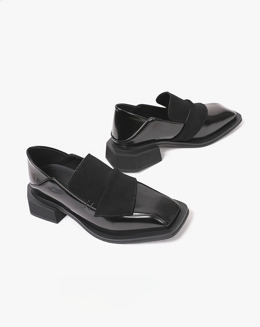 ♀Square Toe Mixed Loafers