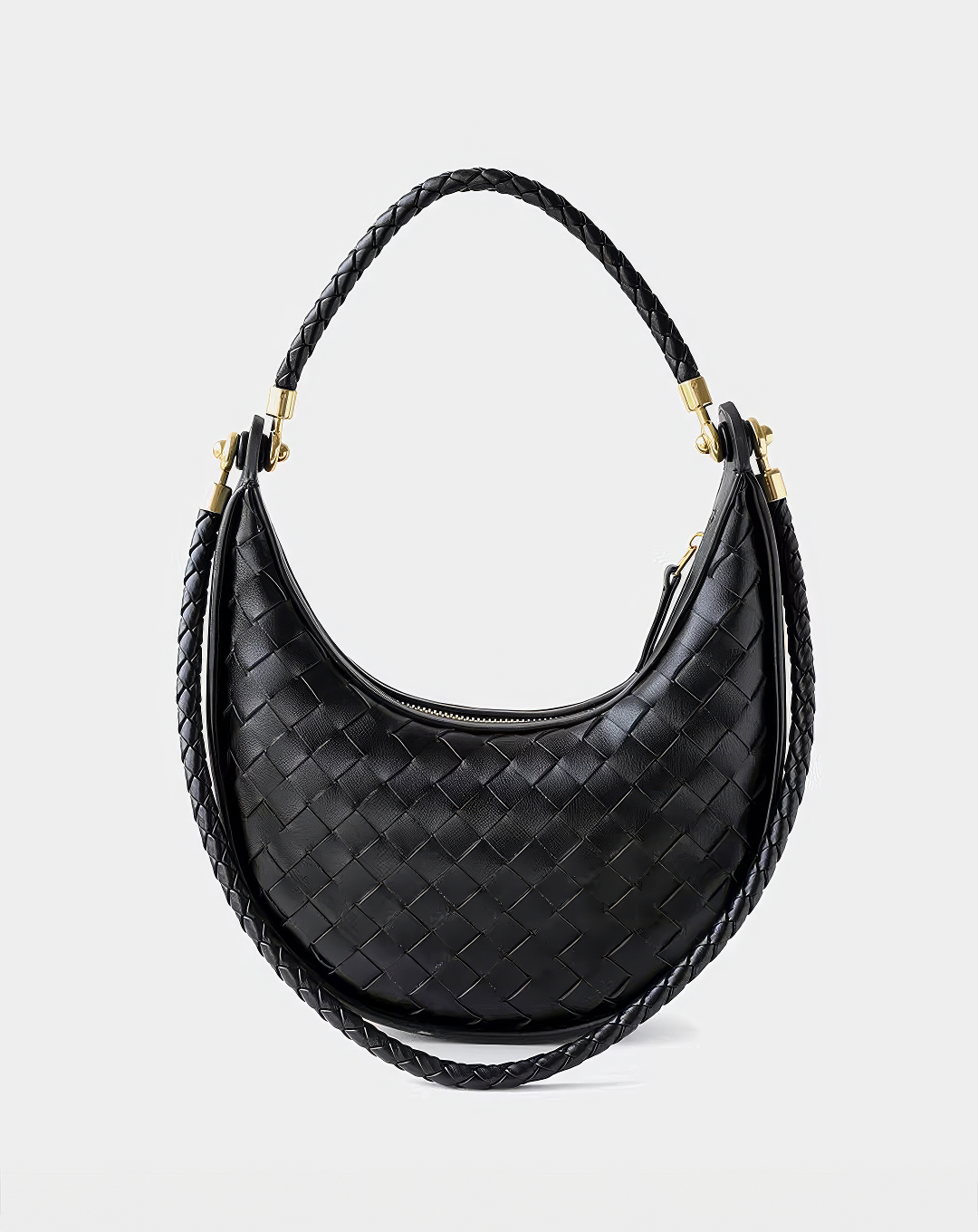 ♀本革／Intrecciato Leather Moon Bag