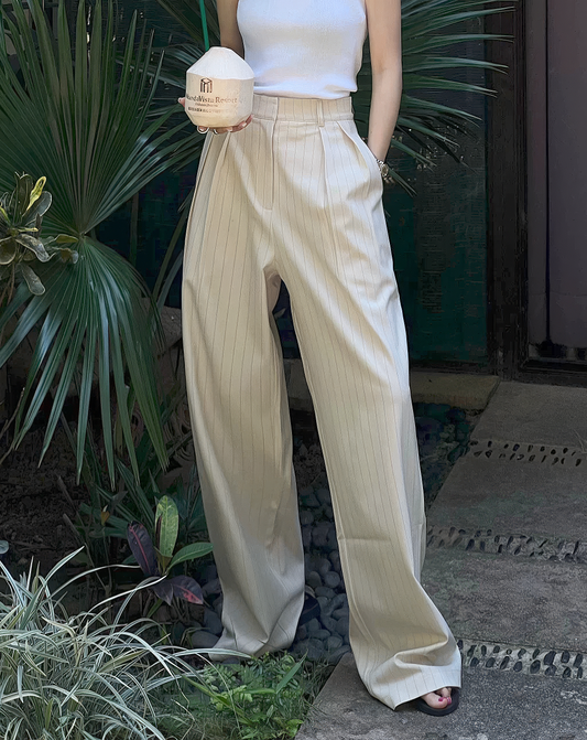 ♀Pinstripe Drape Pants