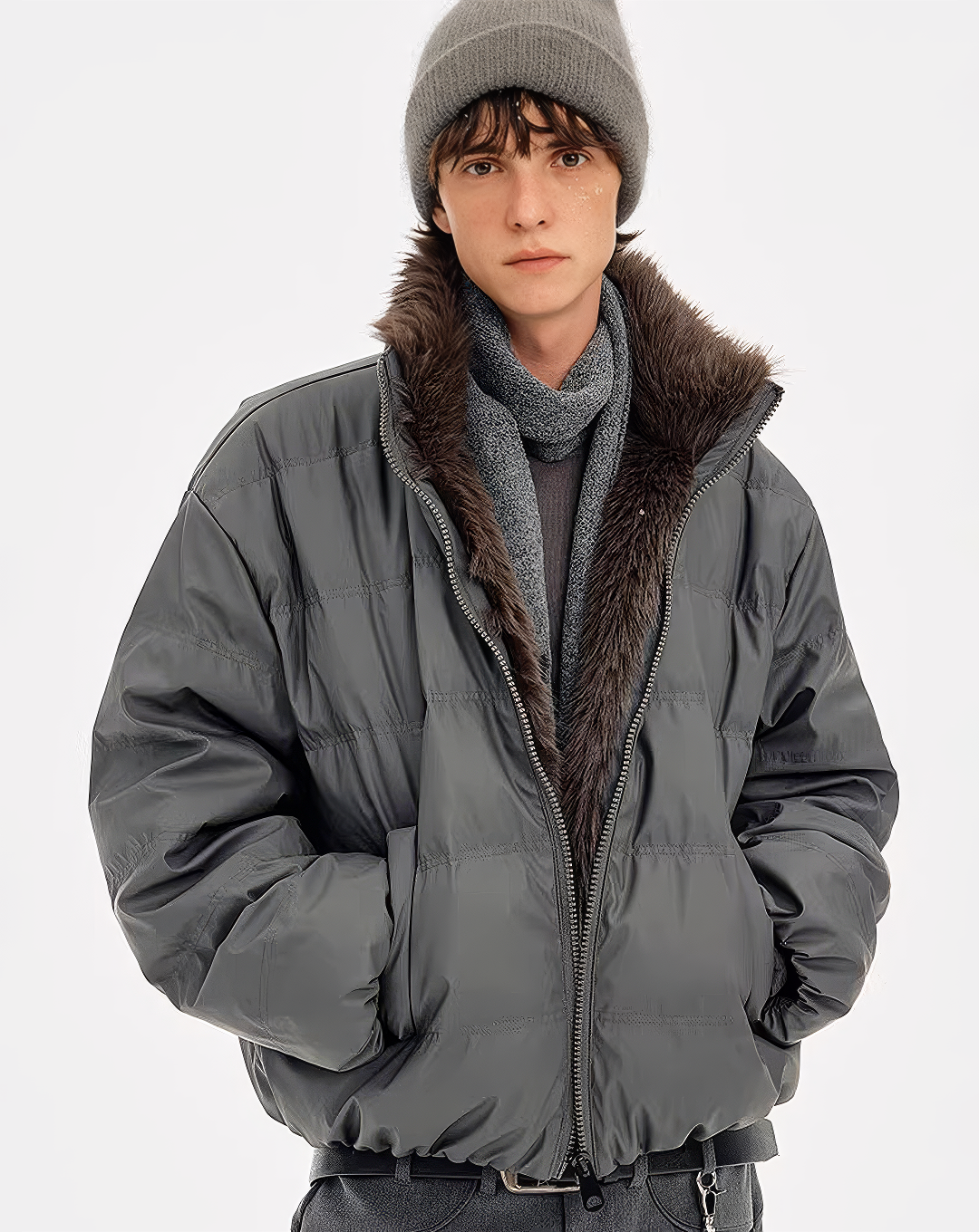 ♂Detachable Fur Down Jacket