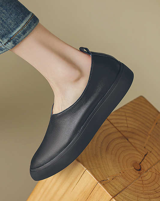 ♀V-Cut Leather Shoes