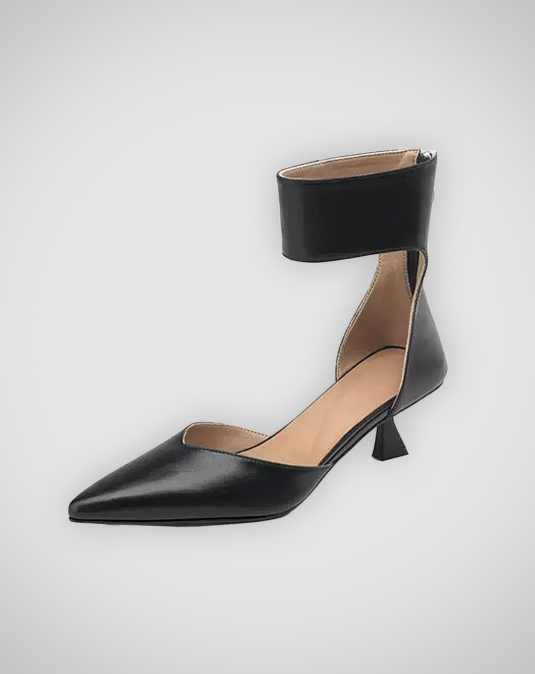 ♀本革／Pointed Toe Strap Pumps