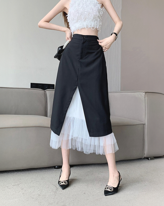 ♀Tulle Layered Skirt