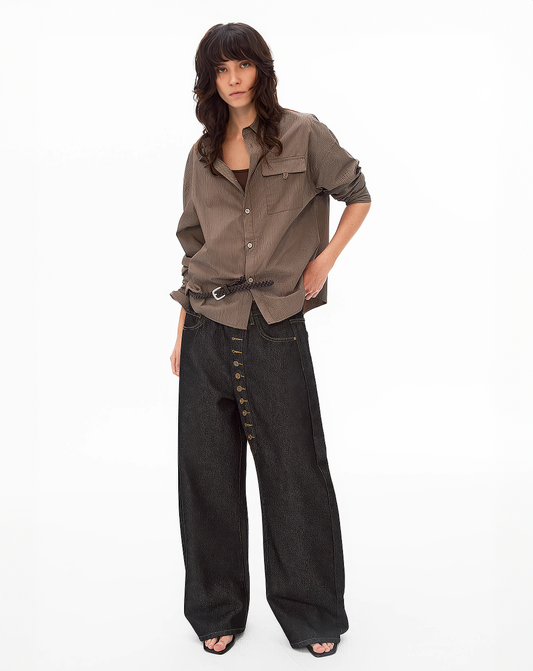 ♀Multi Button Wide Pants