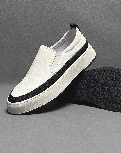 ♂♀本革／Monotone Platform Slip-On Shoes