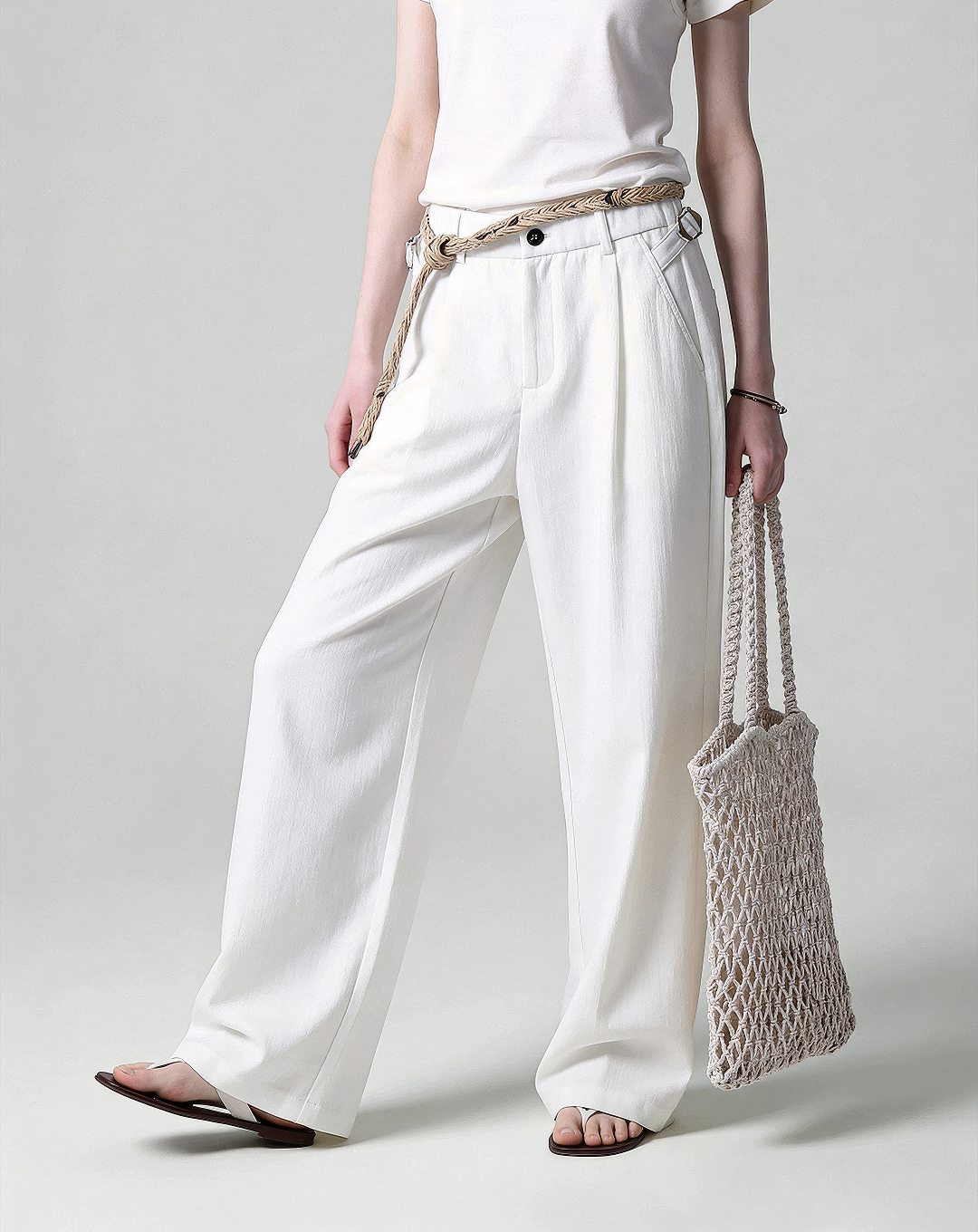 ♂♀Side Buckle Wide Pants
