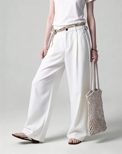 ♂♀Side Buckle Wide Pants
