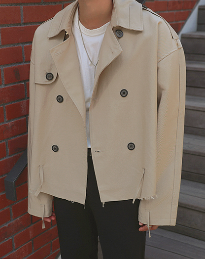 ♂Plain Short Trench Coat