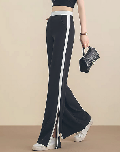 ♀Slit Line Flare Pants