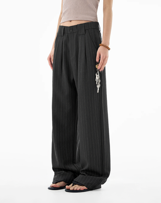 ♂♀Pinstripe Wide Leg Pants