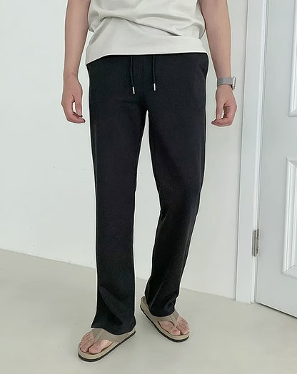 ♂Straight Fit Drawstring Pants