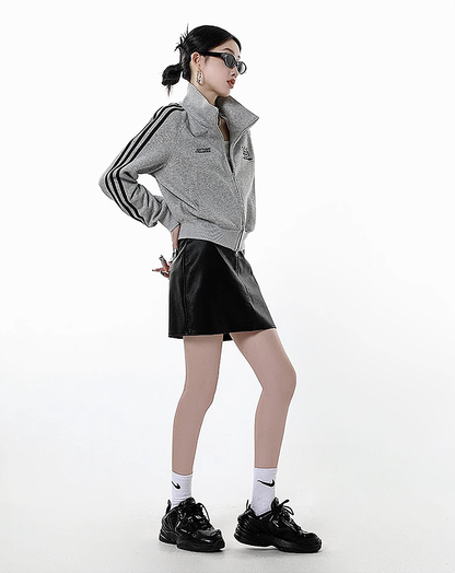 ♀High Neck Short Track Jacket