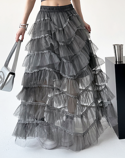 ♀Tiered Tulle Skirt