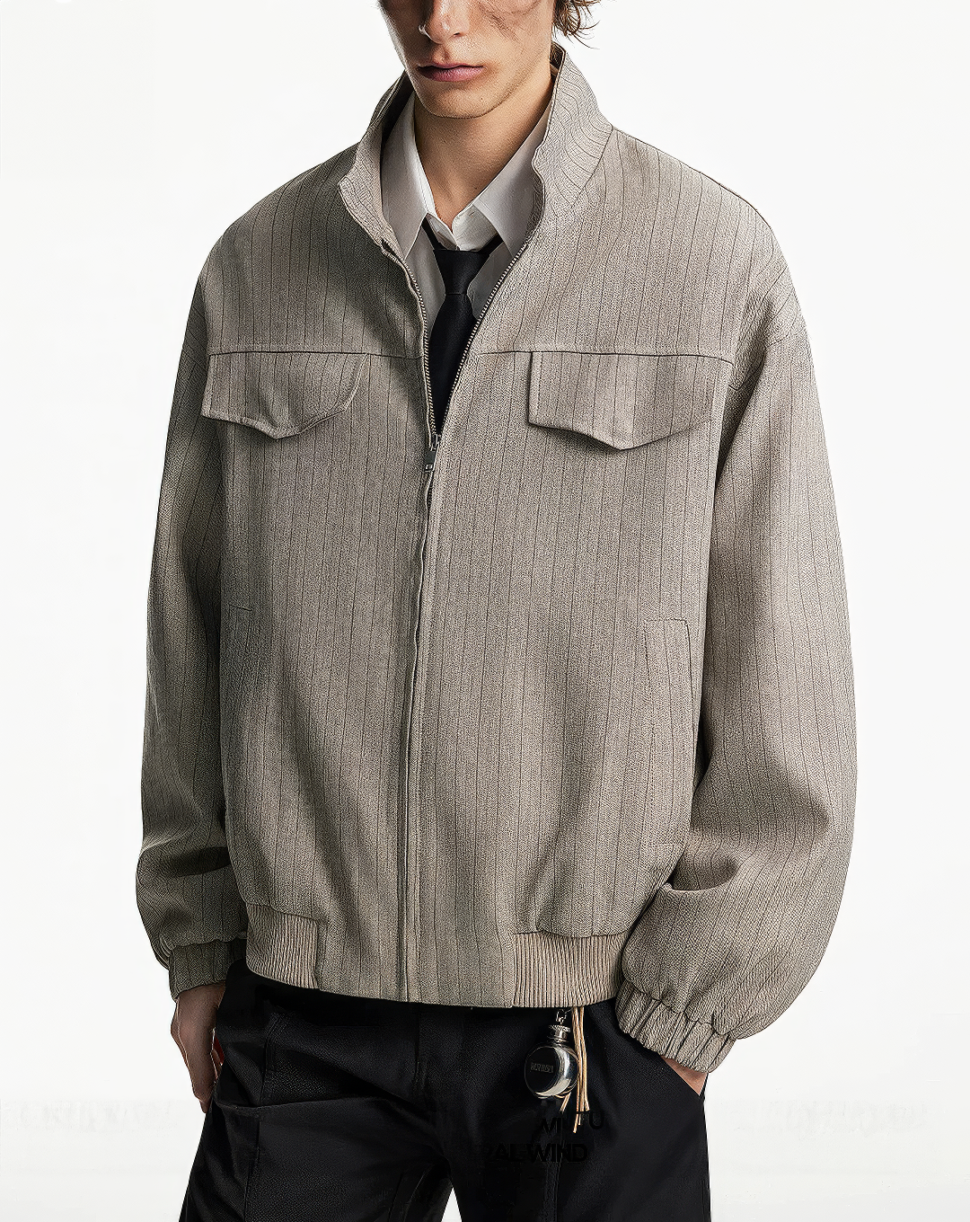 ♂♀Pinstripe Flap Pocket Jacket
