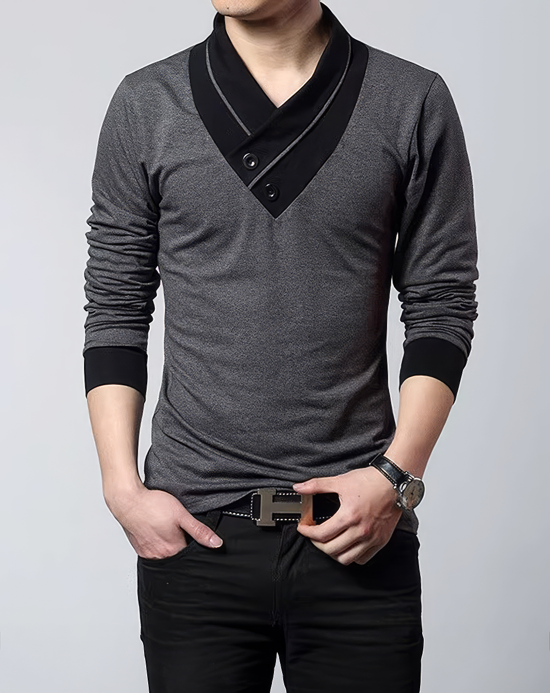 ♂Button V Neck Shirts