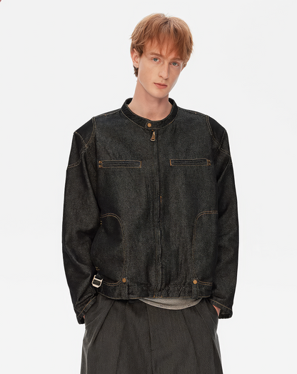 ♂Stand Collar Denim Jacket