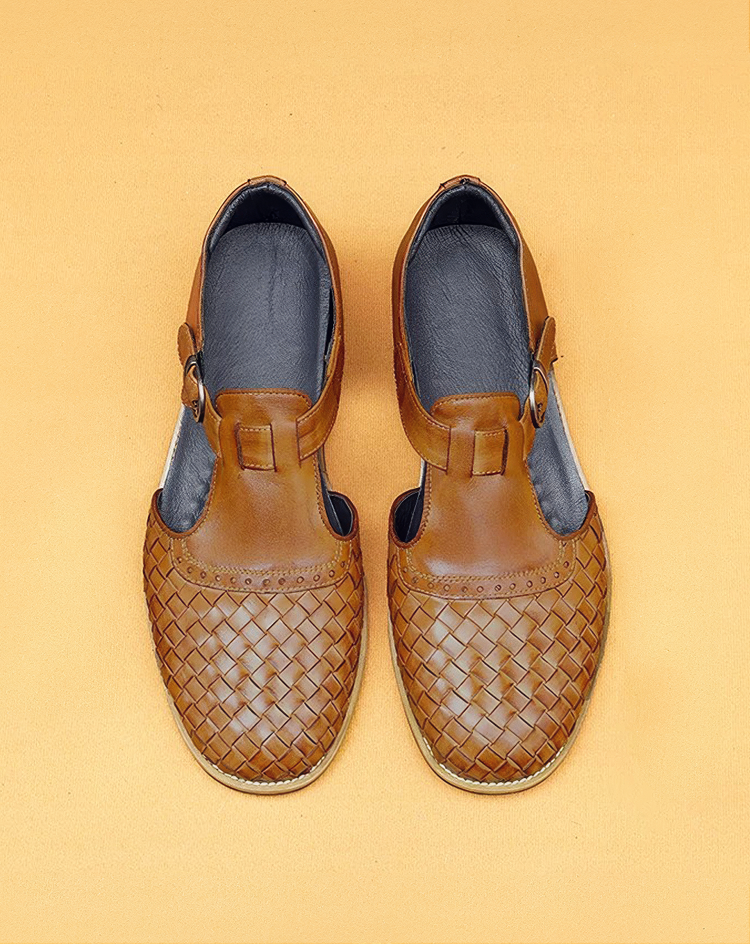 ♂本革／Woven Leather Strap Sandals