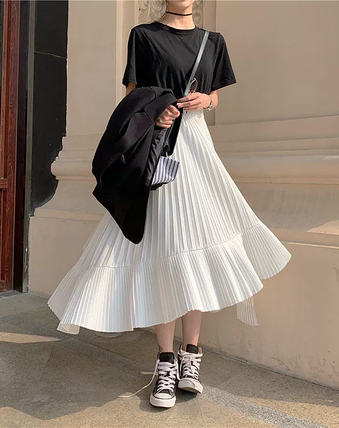 ♀Pleated Flare Skirt