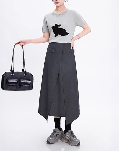 ♀Asymmetric Hem Skirt