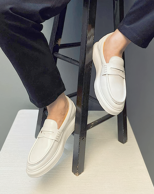 ♂♀本革／Chunky Sole Unisex Loafers