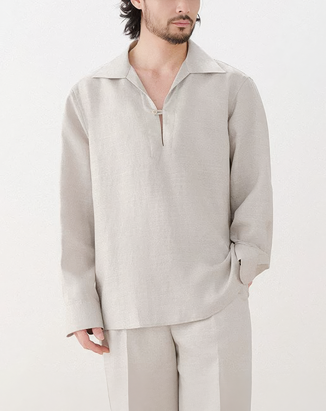 ♂Relaxed Linen Vareuse Shirt