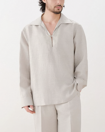 ♂Relaxed Linen Vareuse Shirt