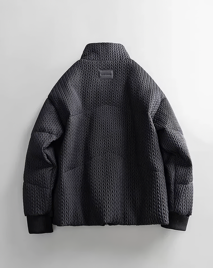 ♂Textured Stand Collar Jacket