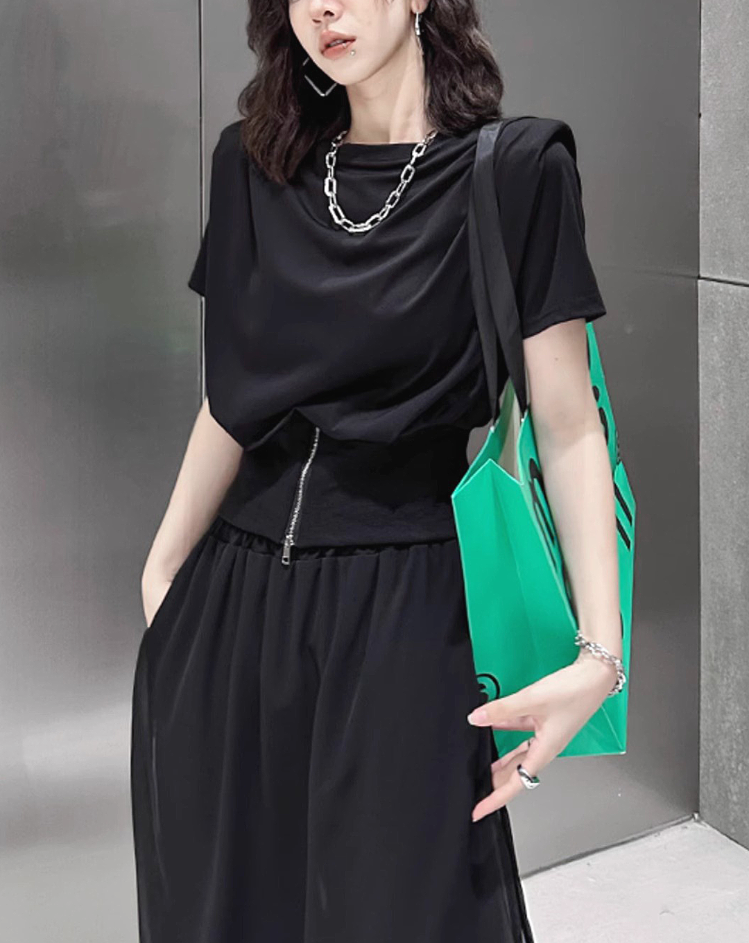♀Waist Zip Shirt