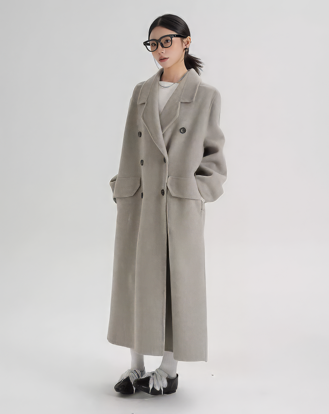 ♀Double Breasted Shaggy Coat