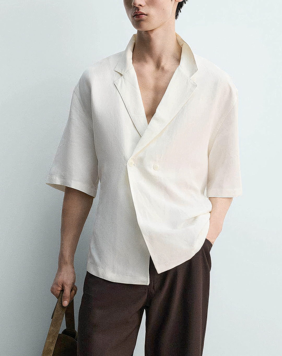 ♂Linen Blend Double Shirt