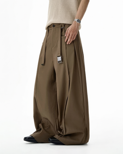 ♂♀Buckle Strap Wide Slacks