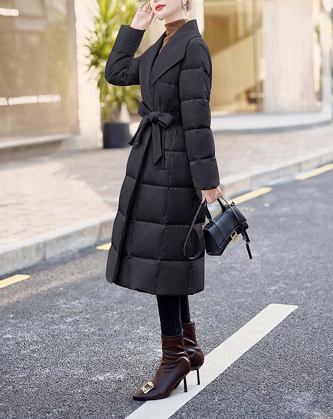 ♀Shawl Collar Down Coat