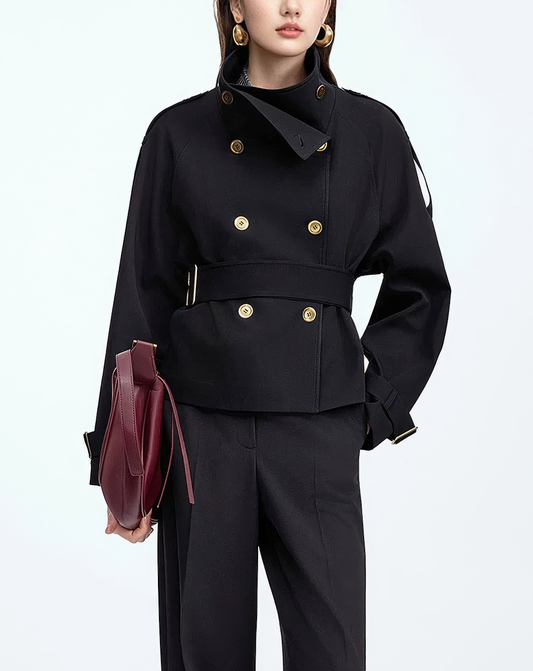♀Stand Collar Short Coat