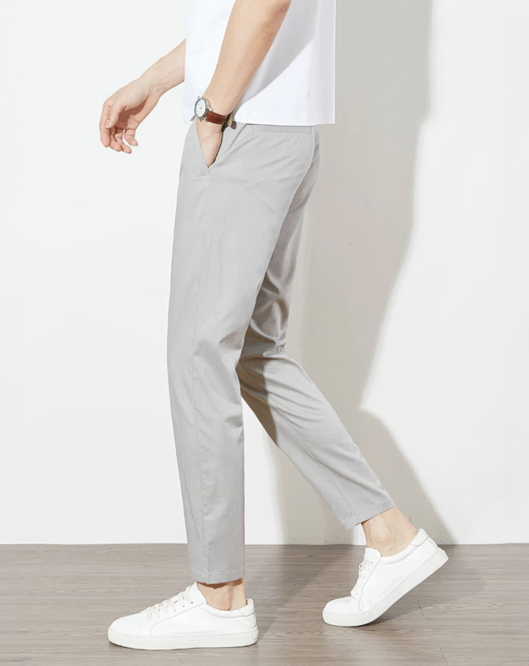 ♂Gray Slim Chino Pants