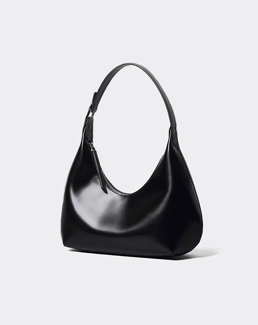 ♀本革／Minimalist Curve Handle Bag
