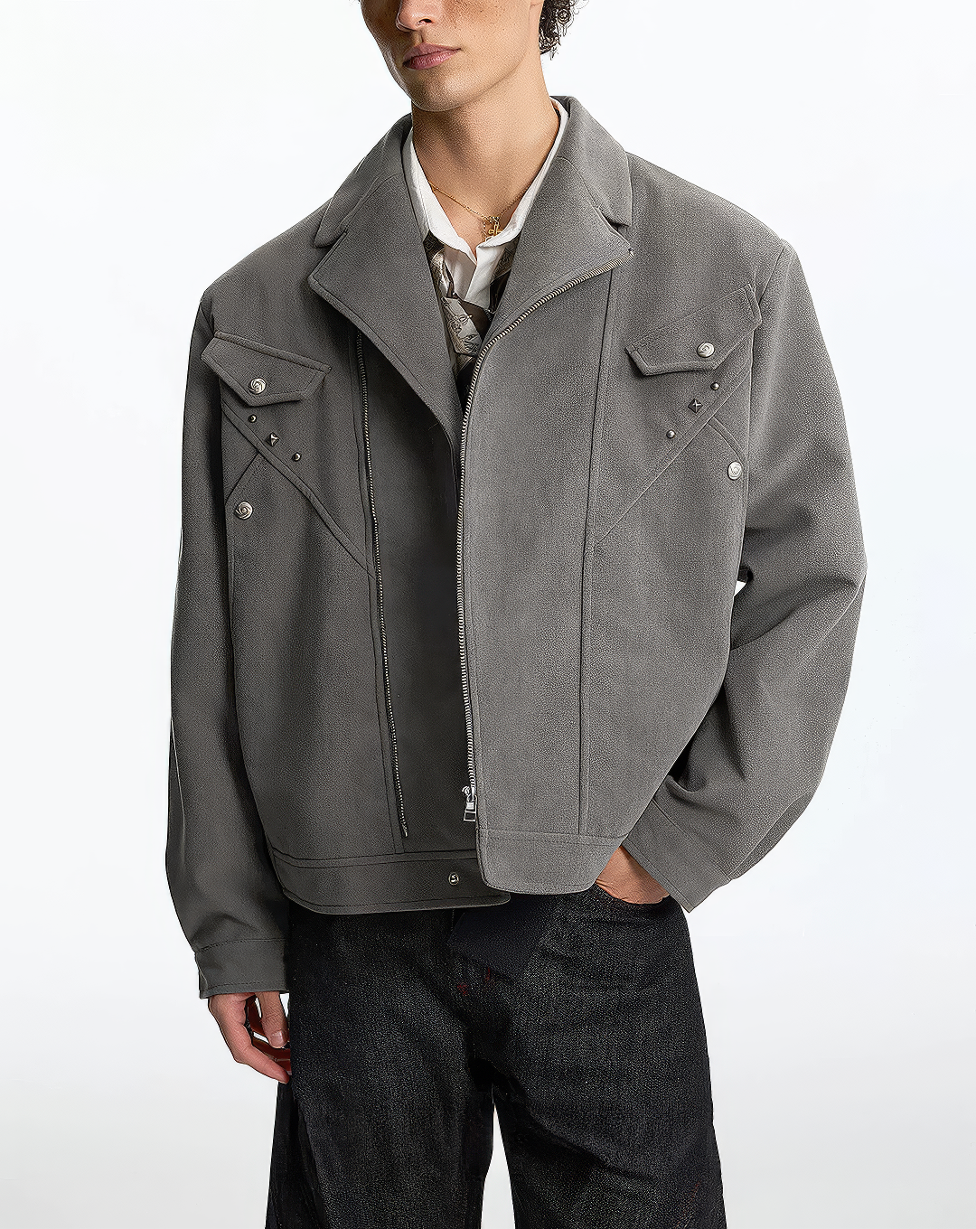 ♂♀Western Studded Zip Jacket