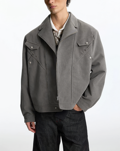 ♂♀Western Studded Zip Jacket