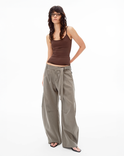 ♀Belted Wide Baggy Pants