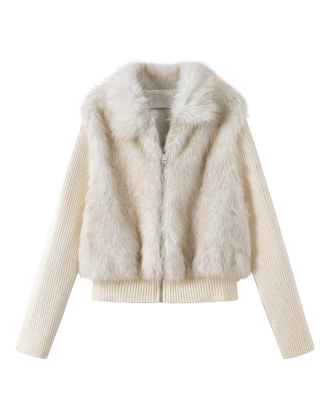 ♀Fur Combined Knit Blouson